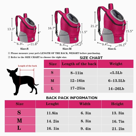 Pet Carrier Backpack,  Breathable, Medium Dogs Cats Rabbits, Outdoor, travel - Picture 11 of 11